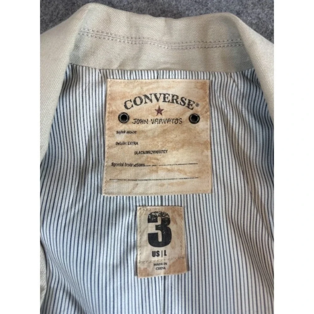 Converse John Varvatos Canvas Utility Blazer Jacket Mens L Beige 88340E NWT